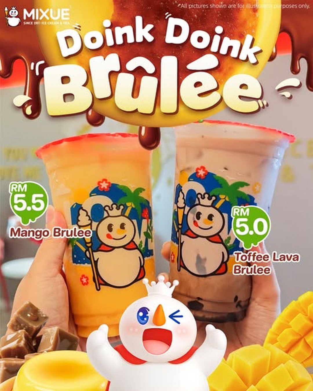 MIXUE-Malaysia-Brulee-Series-Launch-Promotion 4 November 2025 onwards: MIXUE Malaysia Brûlée Series Launch Promotion – Enjoy RM1 OFF and Win a Free Toffee Lava Brûlée