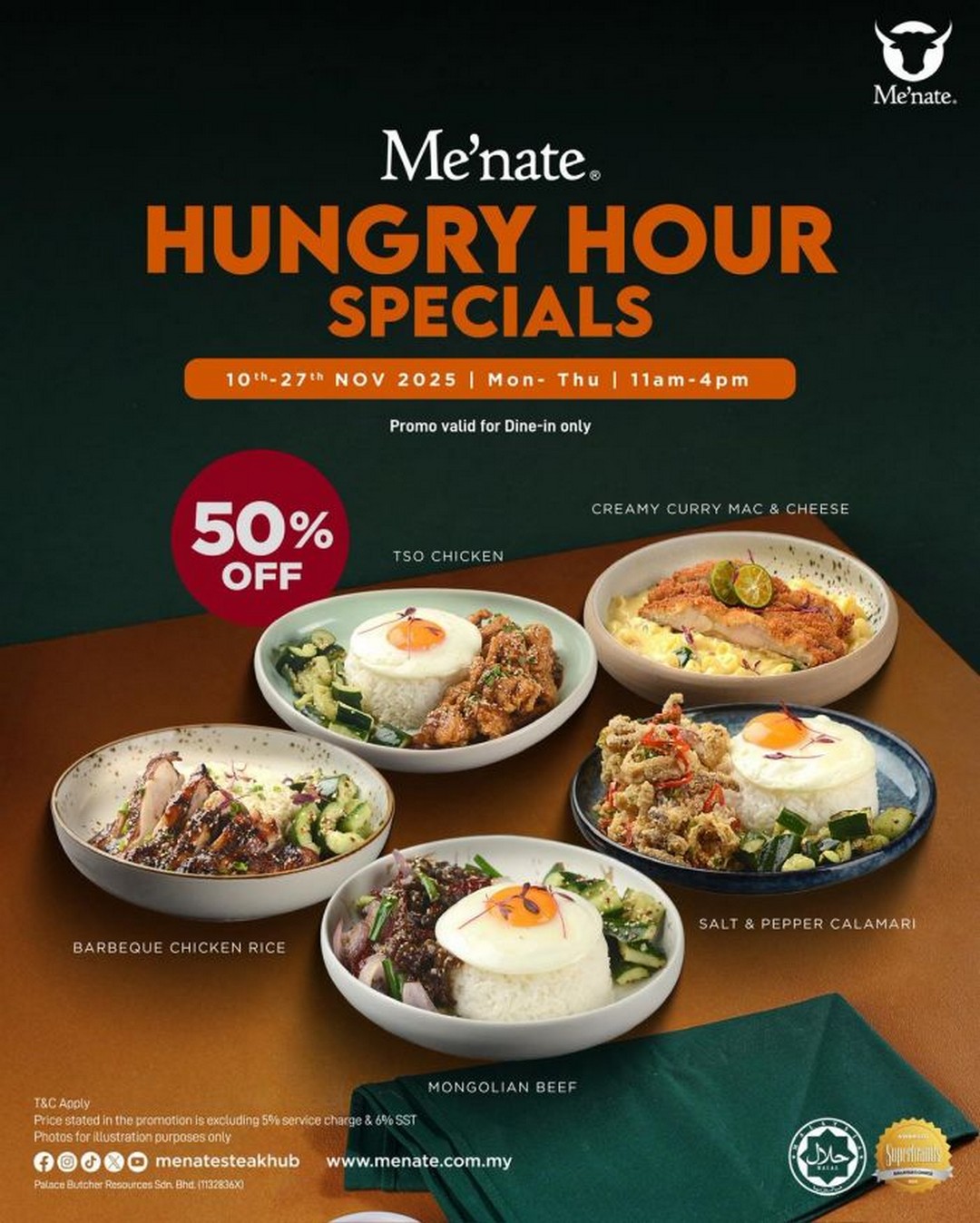 Menate-Hungry-Hour-Specials-50-Off-Dine-In-Meals-Promotion 10-27 November 2025: Me’nate Hungry Hour Specials: 50% Off Dine-In Meals Promotion – Enjoy Half-Price Signature Dishes