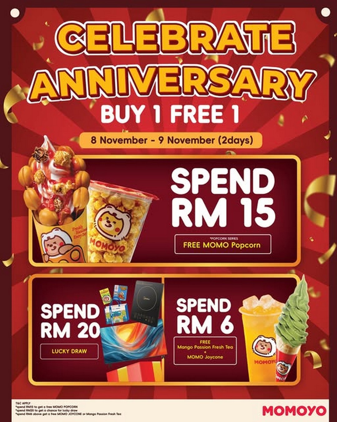 Momoyo-Malaysia-Sabah-City-Mall-Anniversary 8–9 November 2025: Momoyo Malaysia Sabah City Mall Anniversary Celebration: Buy 1 Free 1 Drinks, Free Popcorn, Lucky Draw & More Promotion