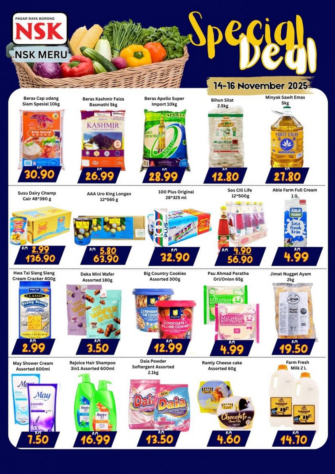 NSK-Meru-Special-Weekend-Promotion 14-16 November 2025: NSK Meru: Special Weekend Promotion on Groceries, Vegetables & Household Essentials