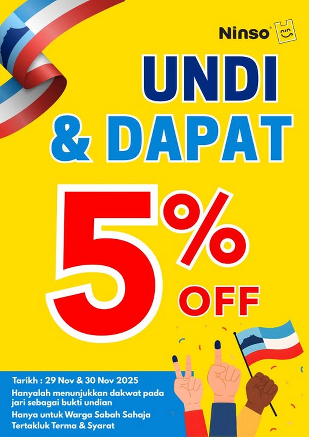 Ninso-Malaysia-Special-Voting-Appreciation-Promotion 29-30 November 2025: Ninso Malaysia: Special Voting Appreciation Promotion: Get 5% Off for Sabah Citizens
