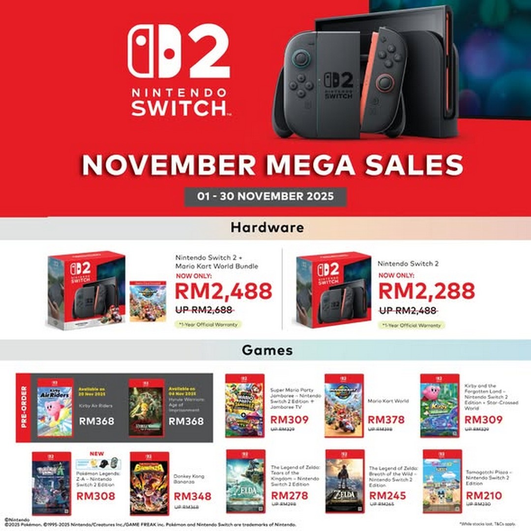 Nojima-Malaysia-November-Mega-Sales 1–30 November 2025: Nojima Malaysia: November Mega Sales – Level Up Your Gaming Experience with the Biggest Nintendo Deals of the Year | Sale Event at LaLaport BBCC