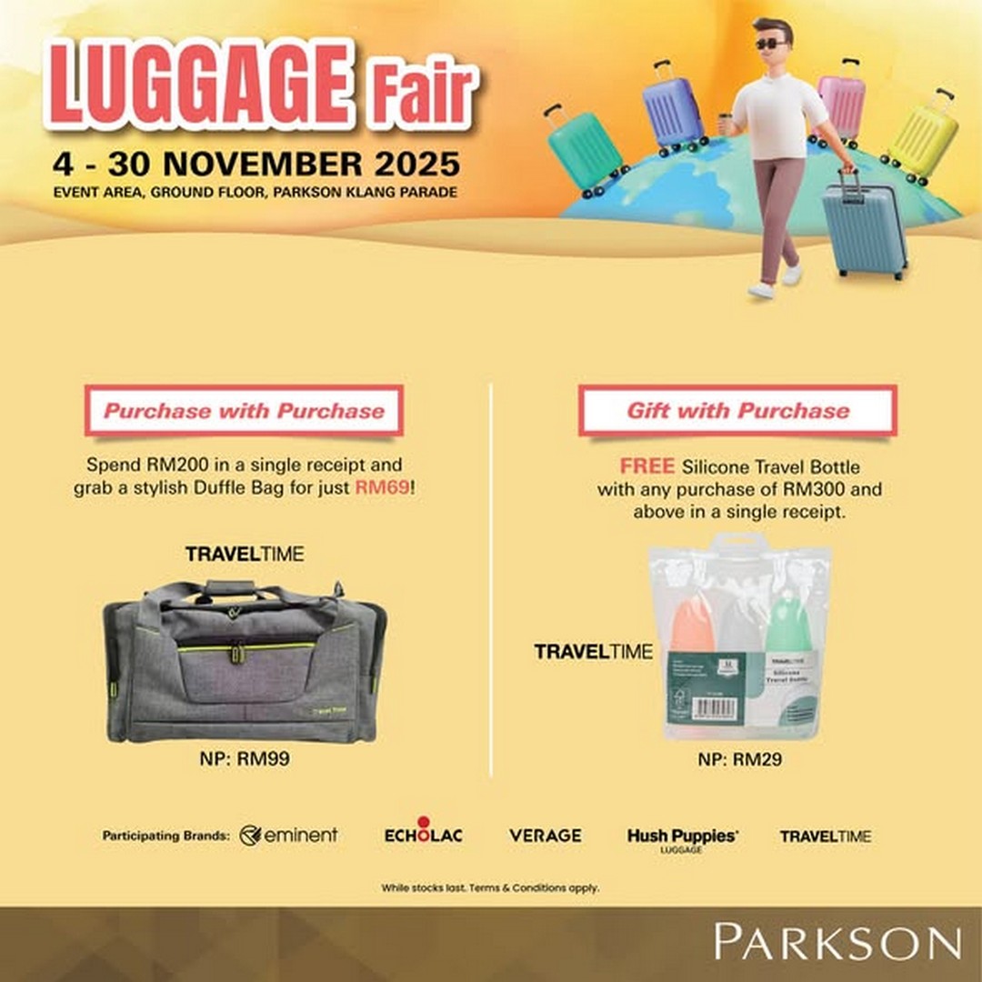 Parkson-Malaysia-Up-to-70-OFF-Luggage-1 4–30 November 2025: Parkson Malaysia: Up to 70% OFF Luggage + FREE Gift with Purchase