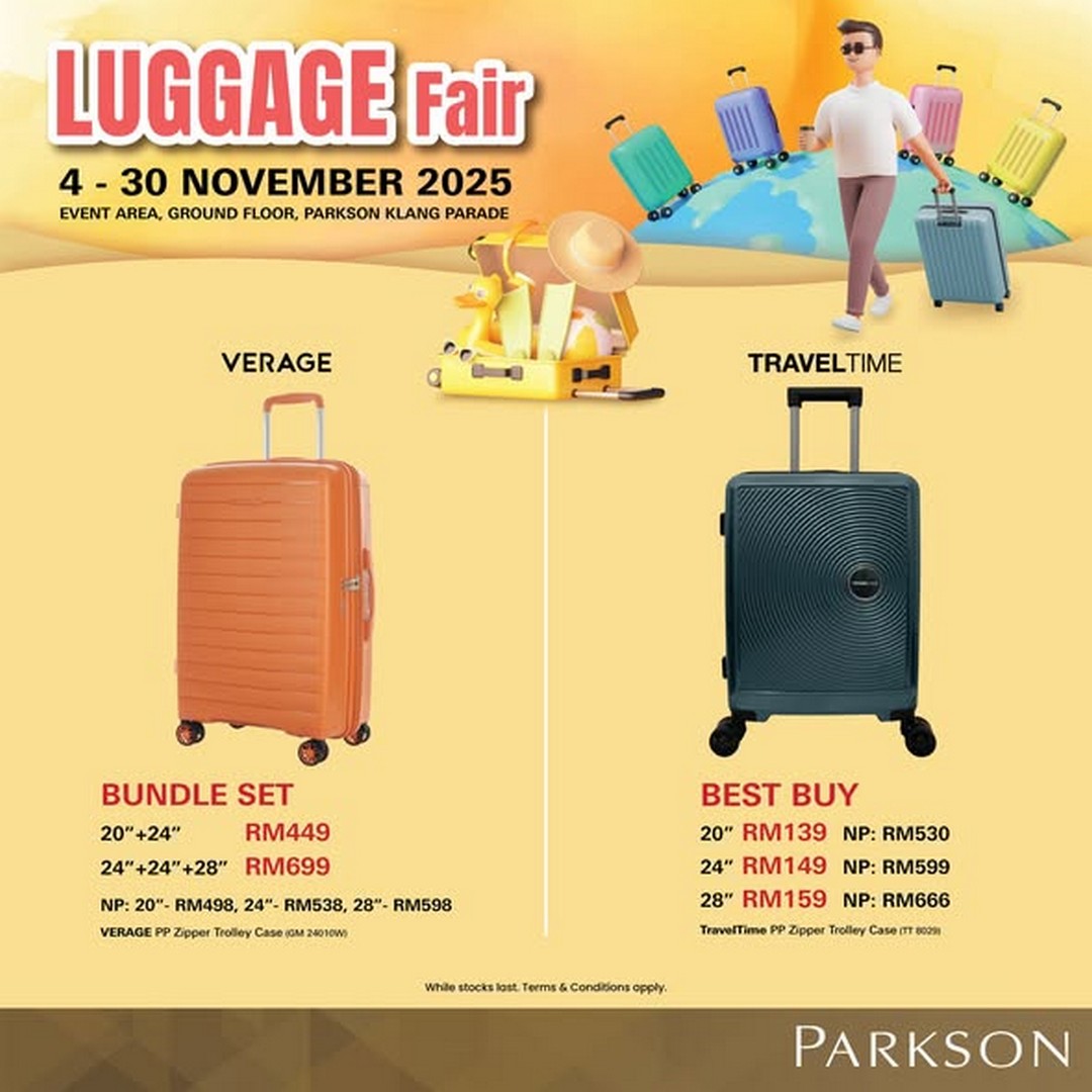 Parkson-Malaysia-Up-to-70-OFF-Luggage-2 4–30 November 2025: Parkson Malaysia: Up to 70% OFF Luggage + FREE Gift with Purchase