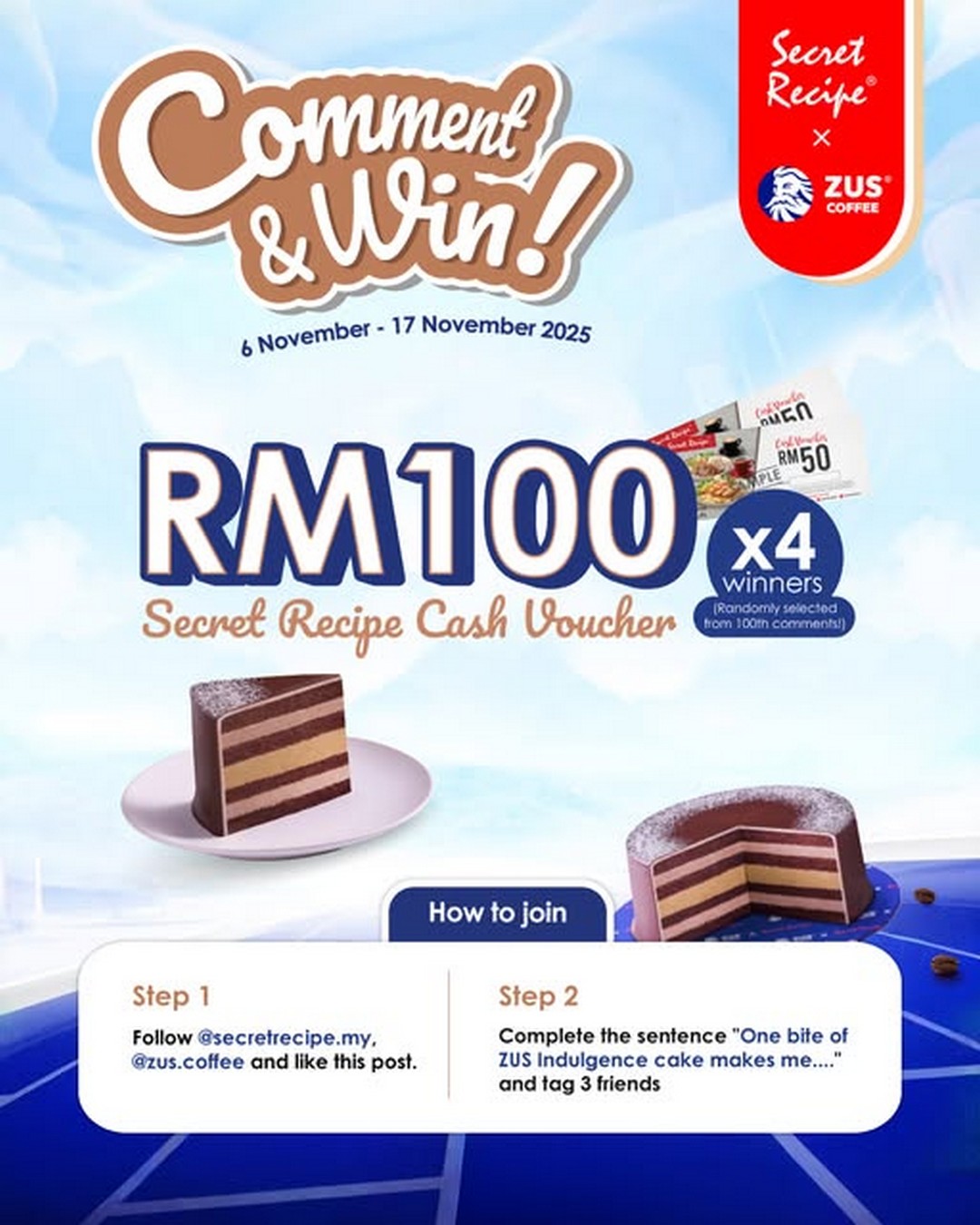 Secret-Recipe-Malaysia-RM100-Cash-Voucher-Giveaway-for-Cake-Lovers 6-17 November 2025: Secret Recipe Malaysia: RM100 Cash Voucher Giveaway for Cake Lovers