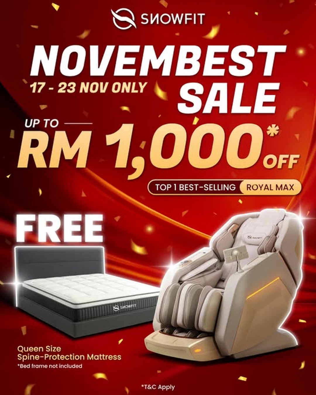 SnowFit-Royal-Max-Massage-Chair-Free-Queen-Mattress-Promotion 17-23 November 2025: SnowFit: Royal Max Massage Chair & Free Queen Mattress Promotion