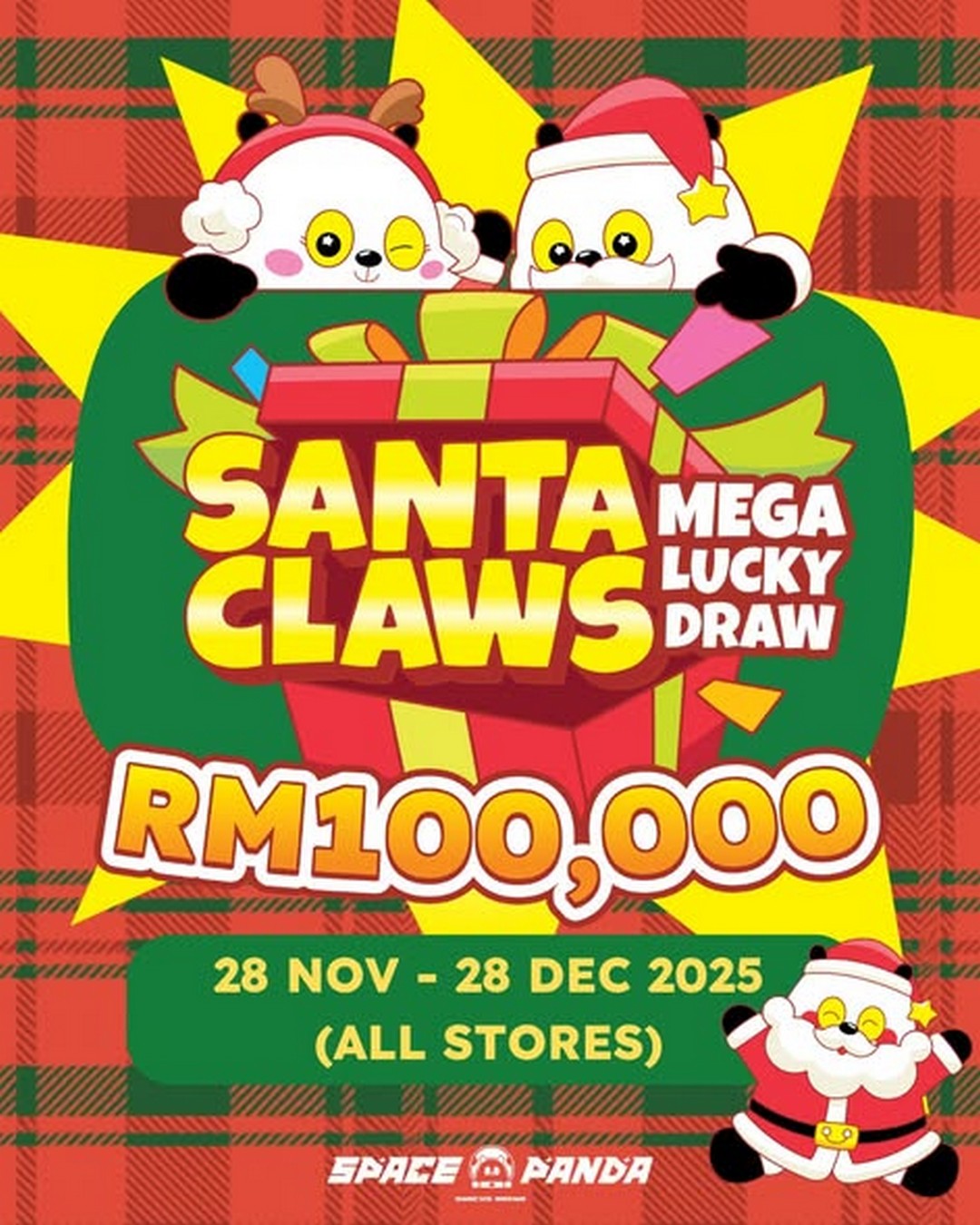 Space-Panda-Malaysia-Santa-Claws-Mega-Lucky-Draw-Promotion 28 November-28 December 2025: Space Panda Malaysia: Santa Claws Mega Lucky Draw Promotion for Festive Season