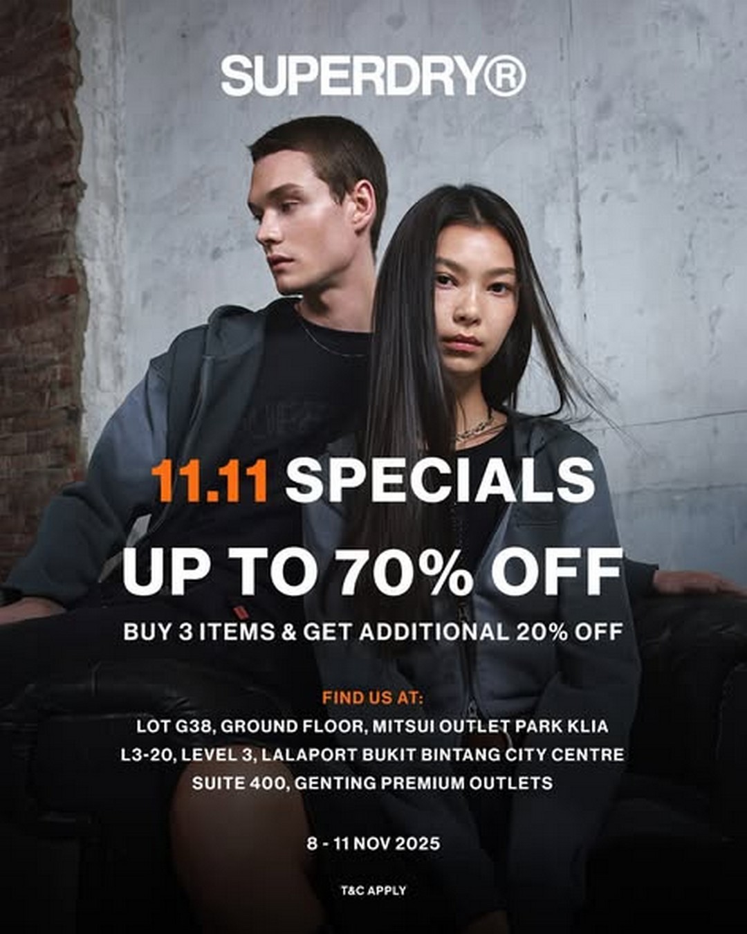 Superdry-Malaysia-Buy-1-Free-1-and-Up-to-70-OFF-1 8–11 November 2025: Superdry Malaysia Buy 1 Free 1 and Up to 70% OFF + Extra 20% Promotion