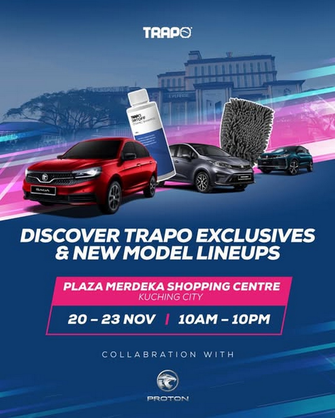 TRAPO-Malaysia-Car-Care-Essentials-and-New-Car-Showcase-Promotion 20-23 November 2025: TRAPO Malaysia: Car Care Essentials and New Car Showcase Promotion at Plaza Merdeka, Kuching