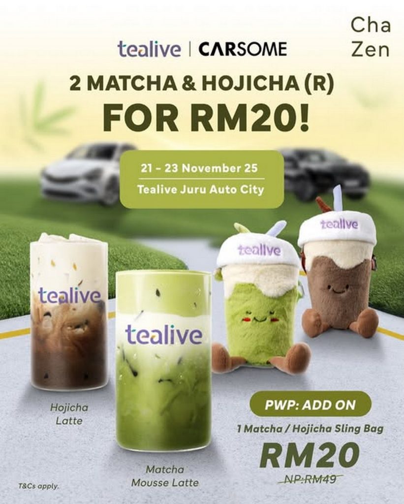 21-23 November 2025: Tealive Malaysia: 2 Regular Matcha & Hojicha ...
