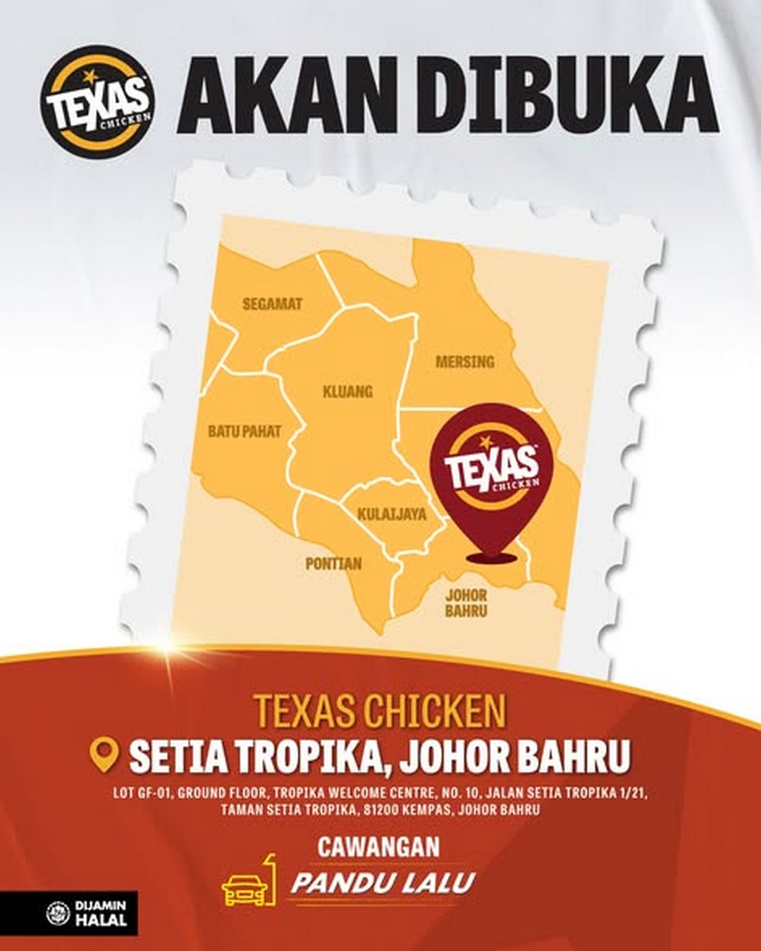 Texas-Chicken-Malaysia-Drive-Thru-Grand-Opening-Promotion 27 November 2025: Texas Chicken Malaysia: Drive Thru Grand Opening Promotion with Free Chicken & Plushie Giveaway