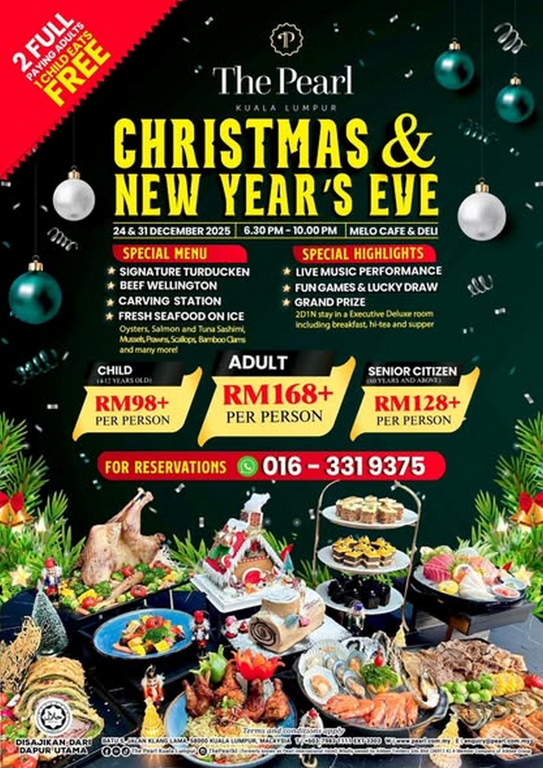 The-Pearl-Kuala-Lumpur-Christmas-New-Years-Eve-Buffet-Dinner 24-31 December 2025: The Pearl Kuala Lumpur Christmas & New Year’s Eve Buffet Dinner Promotion, Festive Dining Deal with Free Child Meal Offer