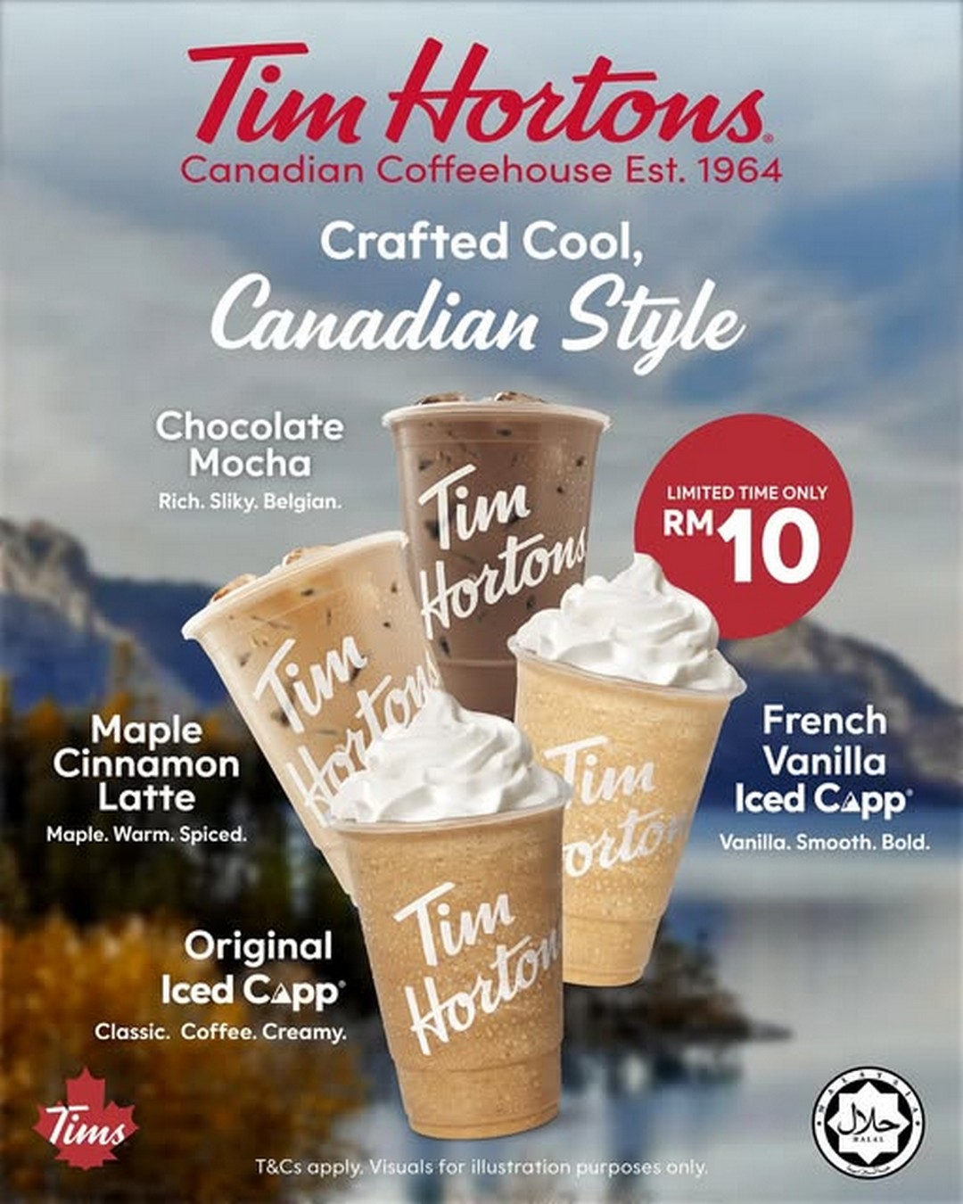 Tim-Hortons-Malaysia-RM10-Crafted-Canadian 4 November 2025 onwards: Tim Hortons Malaysia: RM10 Crafted Canadian Flavours Promotion