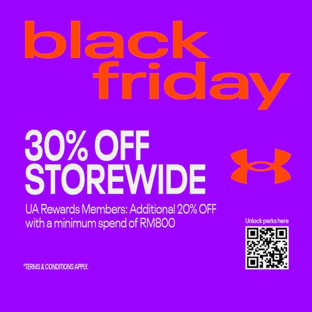 Under-Armour-Malaysia-Black-Friday-Storewide-Promotion 25 November-1 December 2025: Under Armour Malaysia: Black Friday Storewide Promotion: 30% OFF + Extra Member Discount at Pavilion KL