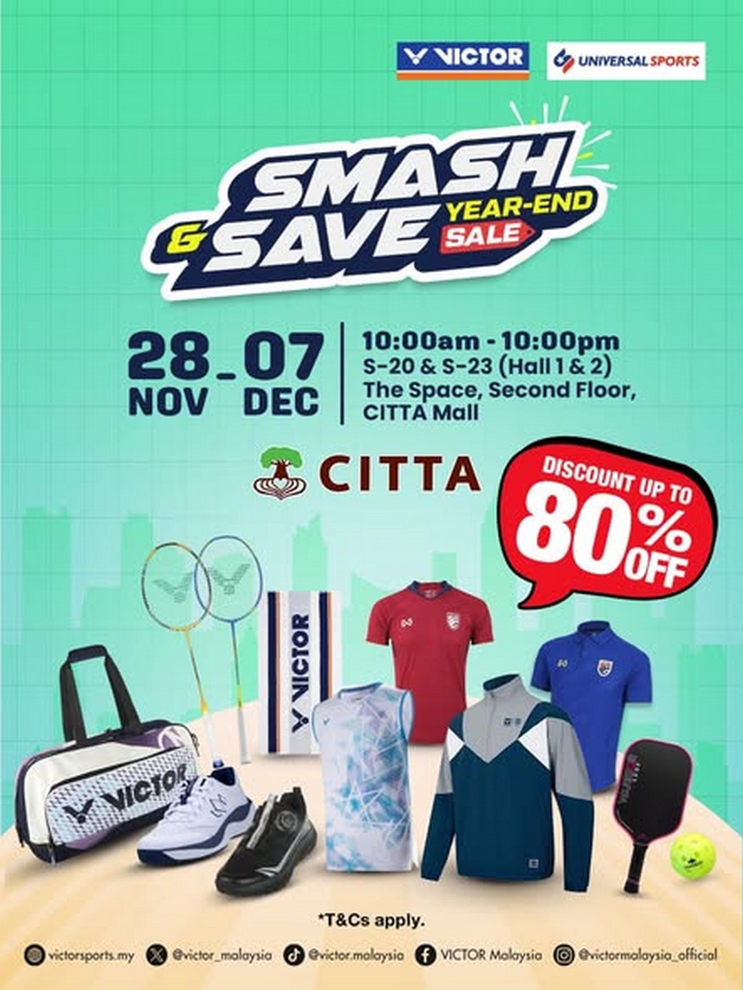 VICTOR-Malaysia-Smash-Save-Year-End-Sale 28 November-7 December 2025: VICTOR Malaysia: Smash & Save Year-End Sale: Incredible Discounts on Apparel & Rackets