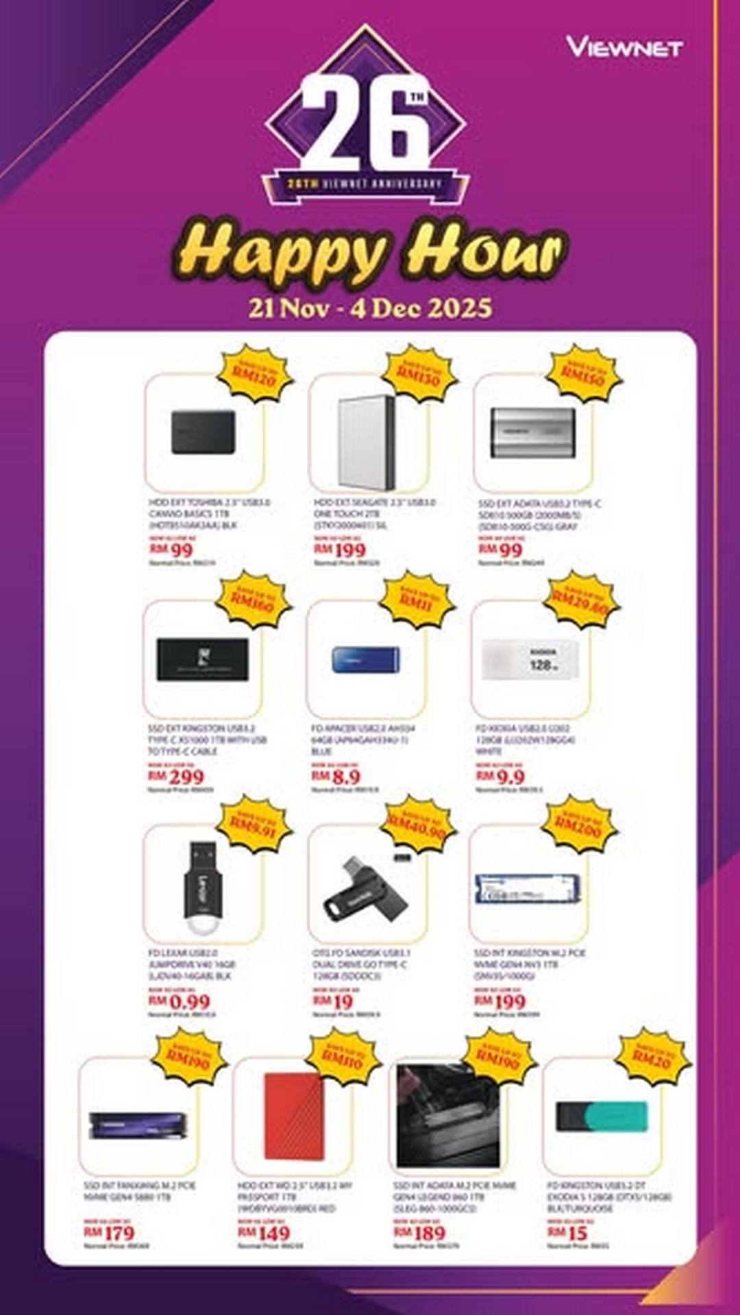 Viewnet-26th-Anniversary-Special-Sale-4 21 November-4 December 2025: Viewnet: 26th Anniversary Special Sale – Tech Deals & Bargains