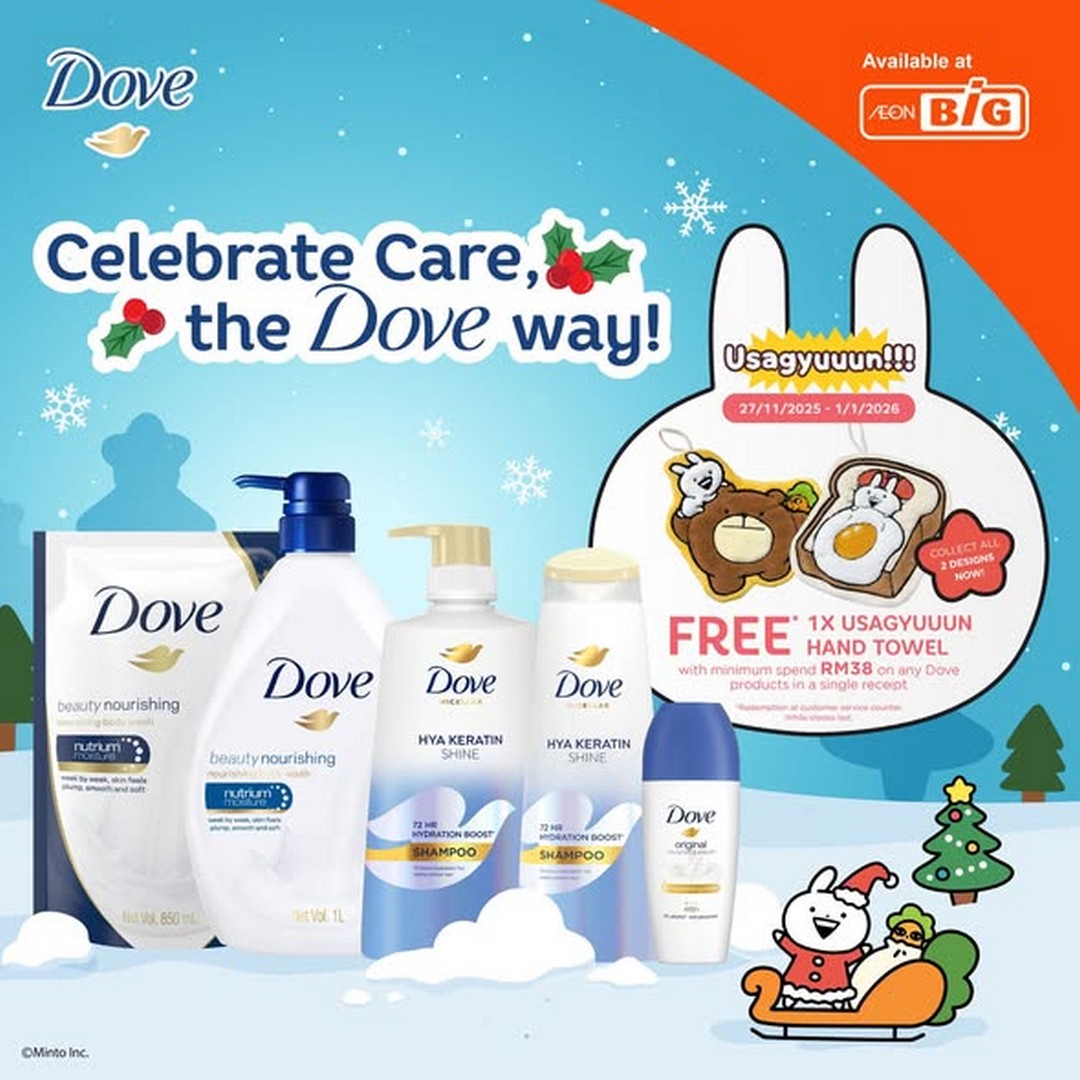 AEON-BiG-Malaysia-Celebrate-Care-with-Dove 1-31 December 2025: AEON BiG Malaysia: Celebrate Care with Dove: Free Usagyuuun Hand Towel Promotion