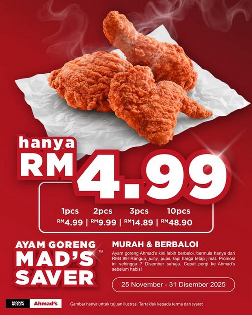 Ahmads-Fried-Chicken-RM4.99-Fried-Chicken-Promotion 25 November-31 December 2025: Ahmad’s Fried Chicken: RM4.99 Fried Chicken Promotion: Delicious & Affordable Meal Deals