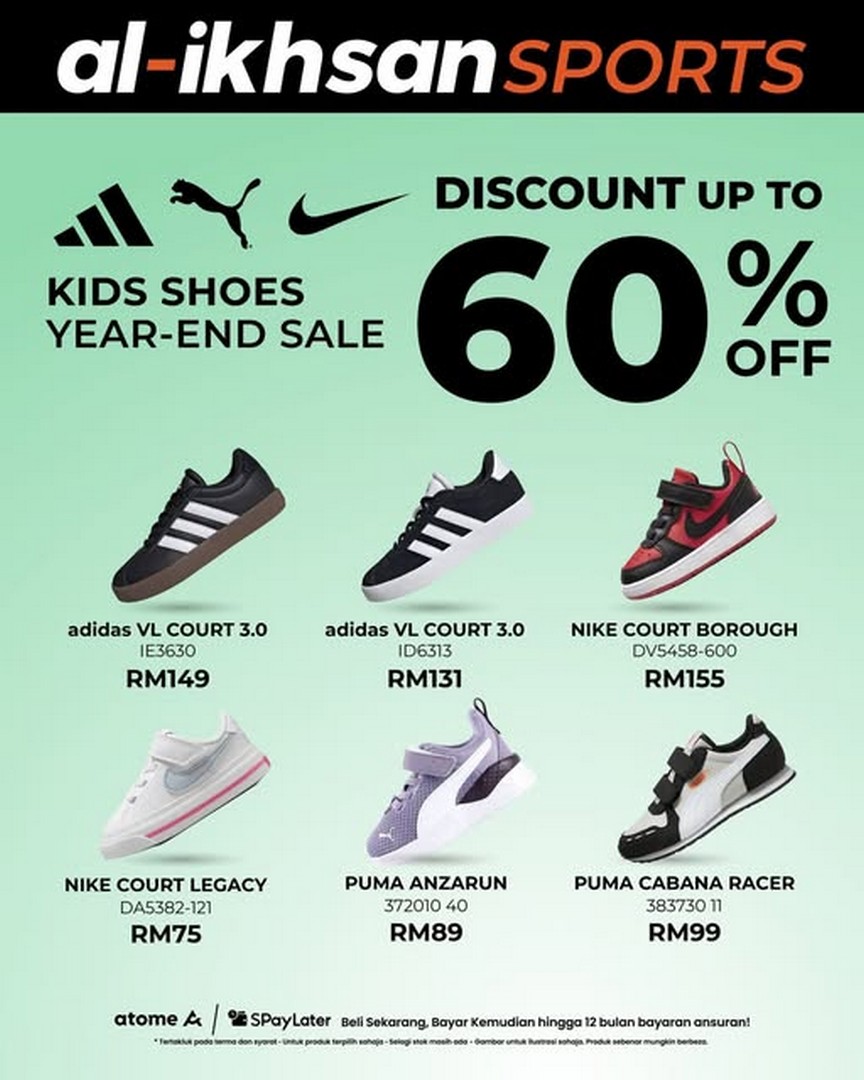 Al-Ikhsan-Sports-Year-End-Sale 9 December 2025 onwards: Al-Ikhsan Sports: Year End Sale: Up to 60% Off Children’s Shoes