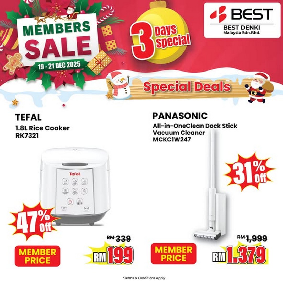 BEST-DENKI-Malaysia-Members-Sale-1 19–21 December 2025: BEST DENKI Malaysia Members Sale: Up to 80% OFF Clearance Promotion with Rebates, Vouchers and Europe Trip Giveaway