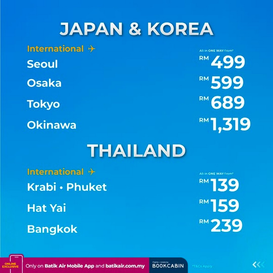 Batik-Air-Malaysia-Year-End-Sale-Domestic-Flights-from-RM69-International-3 9-31 December 2025: Batik Air Malaysia: Year End Sale: Domestic Flights from RM69 & International from RM119