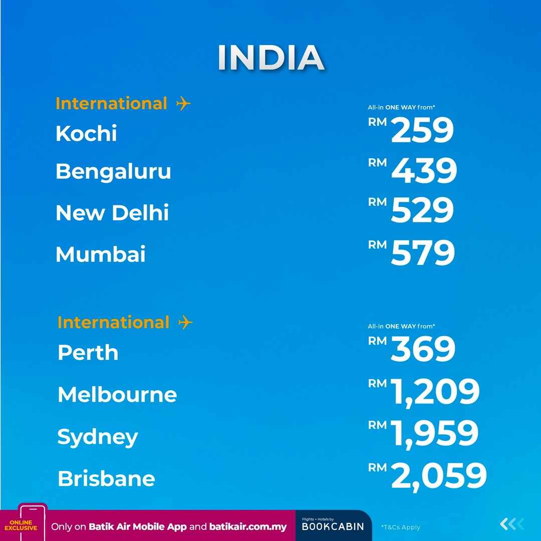 Batik-Air-Malaysia-Year-End-Sale-Domestic-Flights-from-RM69-International-4 9-31 December 2025: Batik Air Malaysia: Year End Sale: Domestic Flights from RM69 & International from RM119