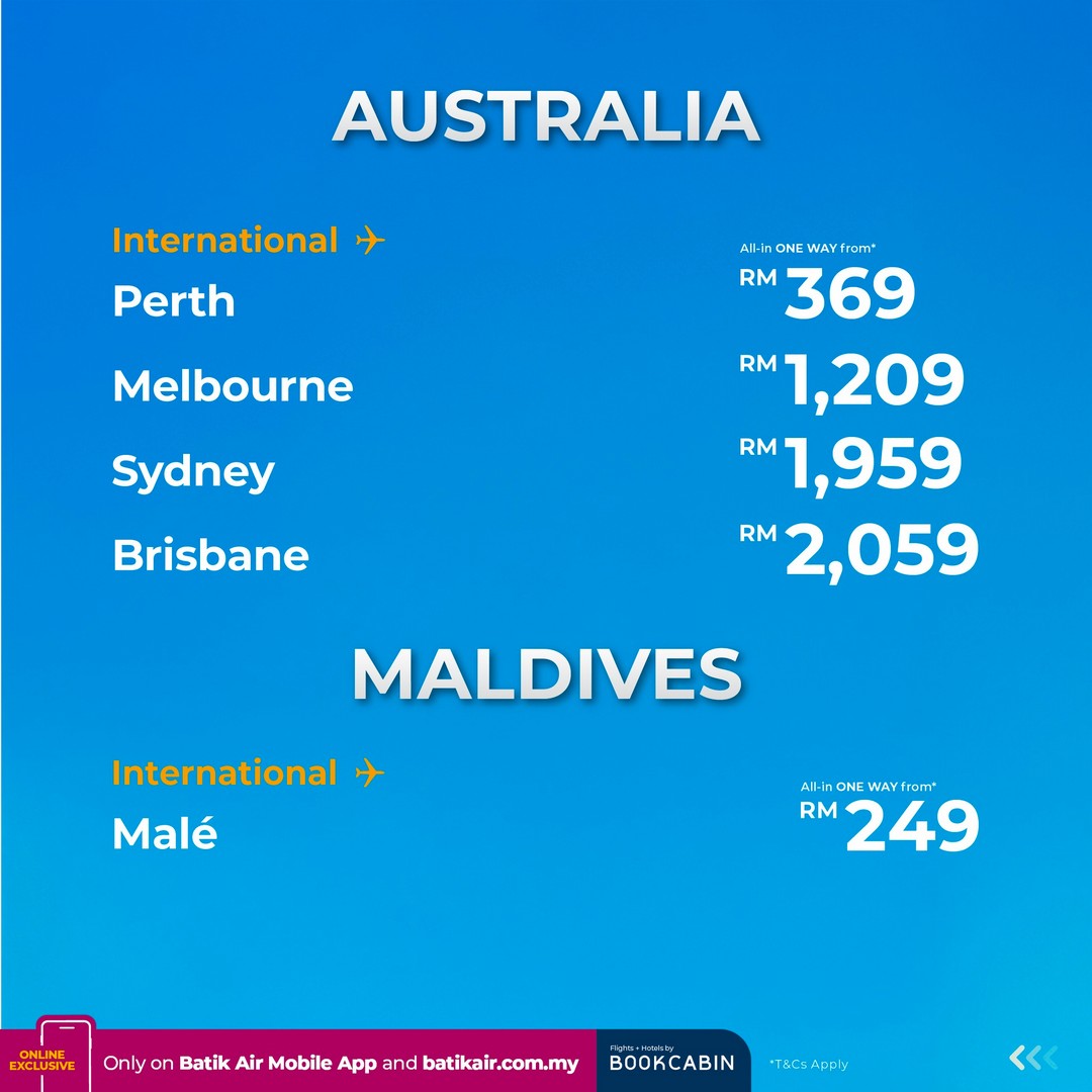 Batik-Air-Malaysia-Year-End-Sale-Domestic-Flights-from-RM69-International-6 9-31 December 2025: Batik Air Malaysia: Year End Sale: Domestic Flights from RM69 & International from RM119