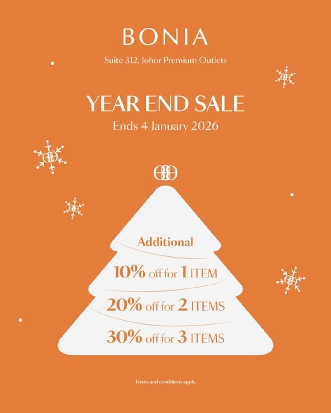 Bonia-Special-Sale-Extra-Savings-on-Selected-Items-1 1 December 2025-4 January 2026: Bonia Special Sale: Extra Savings on Selected Items at Johor Premium Outlets