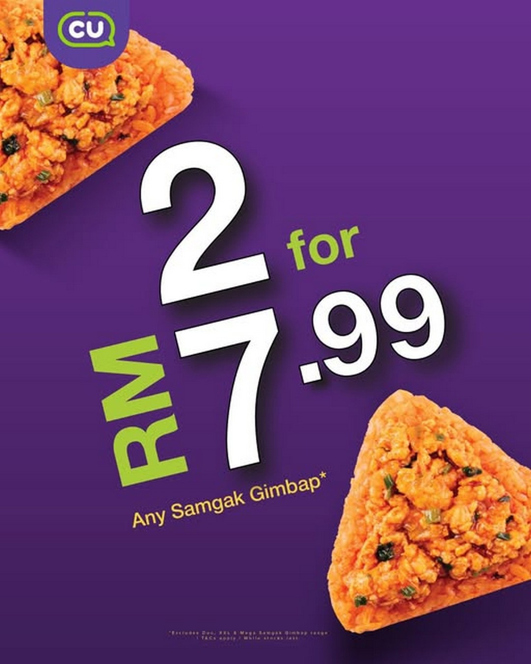 CU-Malaysia-Samgak-Gimbap-Grab-Go-Promotion 3 December 2025 Onward: CU Malaysia: Samgak Gimbap Grab & Go Promotion: Buy 2 for RM7.99