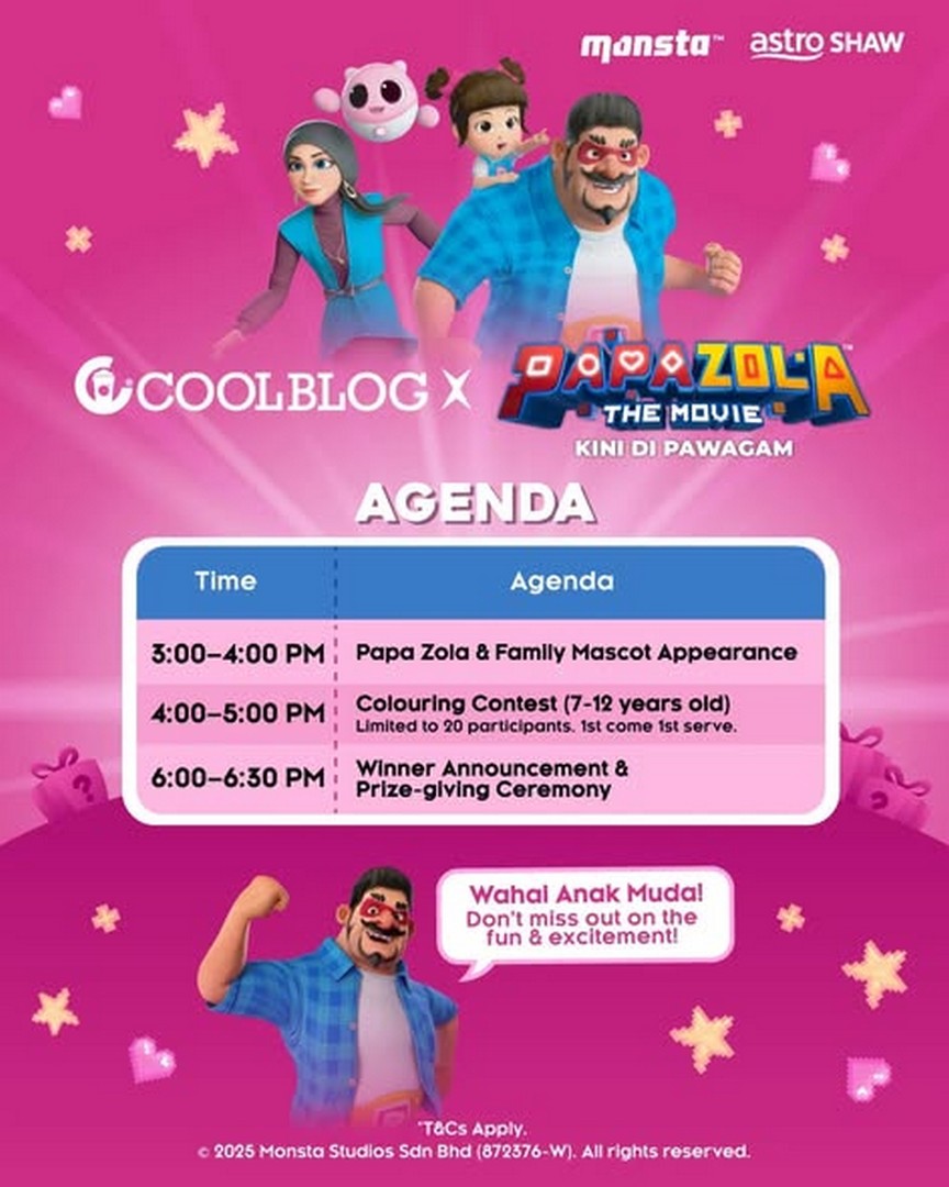 Coolblog-Malaysia-Colouring-Contest-with-Papa-Zola-1 13 December 2025: Coolblog Malaysia Colouring Contest with Papa Zola: Kids Colouring Contest Event at MyTOWN Shopping Centre