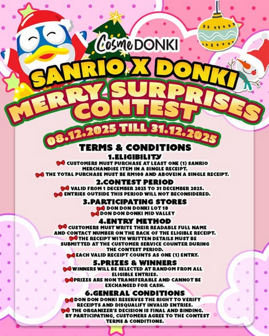 DON-DON-DONKI-Malaysia-Sanrio-x-DONKI-Merry-Surprises-Contest-1 1-31 December 2025: DON DON DONKI Malaysia: Sanrio x DONKI Merry Surprises Contest: Giveaway Event