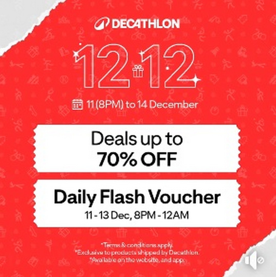 Decathlon-Malaysia-12.12-Mega-Sale 11-13 December 2025: Decathlon Malaysia: 12.12 Mega Sale: Score up to 70% OFF and Extra RM30 Vouchers