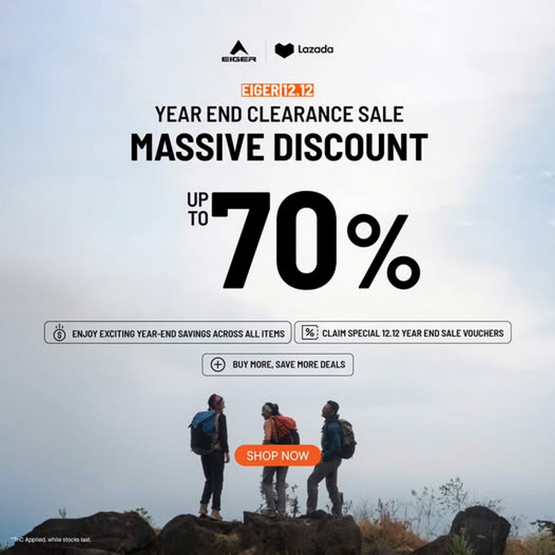 EIGER-Malaysia-Year-End-Clearance-Sale 12 December 2025: EIGER Malaysia: Year-End Clearance Sale: Massive Discounts on Bags, Jackets & Accessories