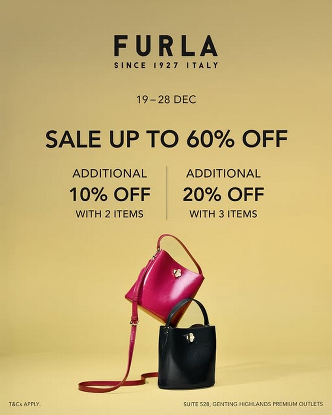 Furla-Extra-Savings-on-Designer-Bags-and-Accessories 19–28 December 2025: Furla: Extra Savings on Designer Bags and Accessories: Special Sale at Genting Highlands Premium Outlets