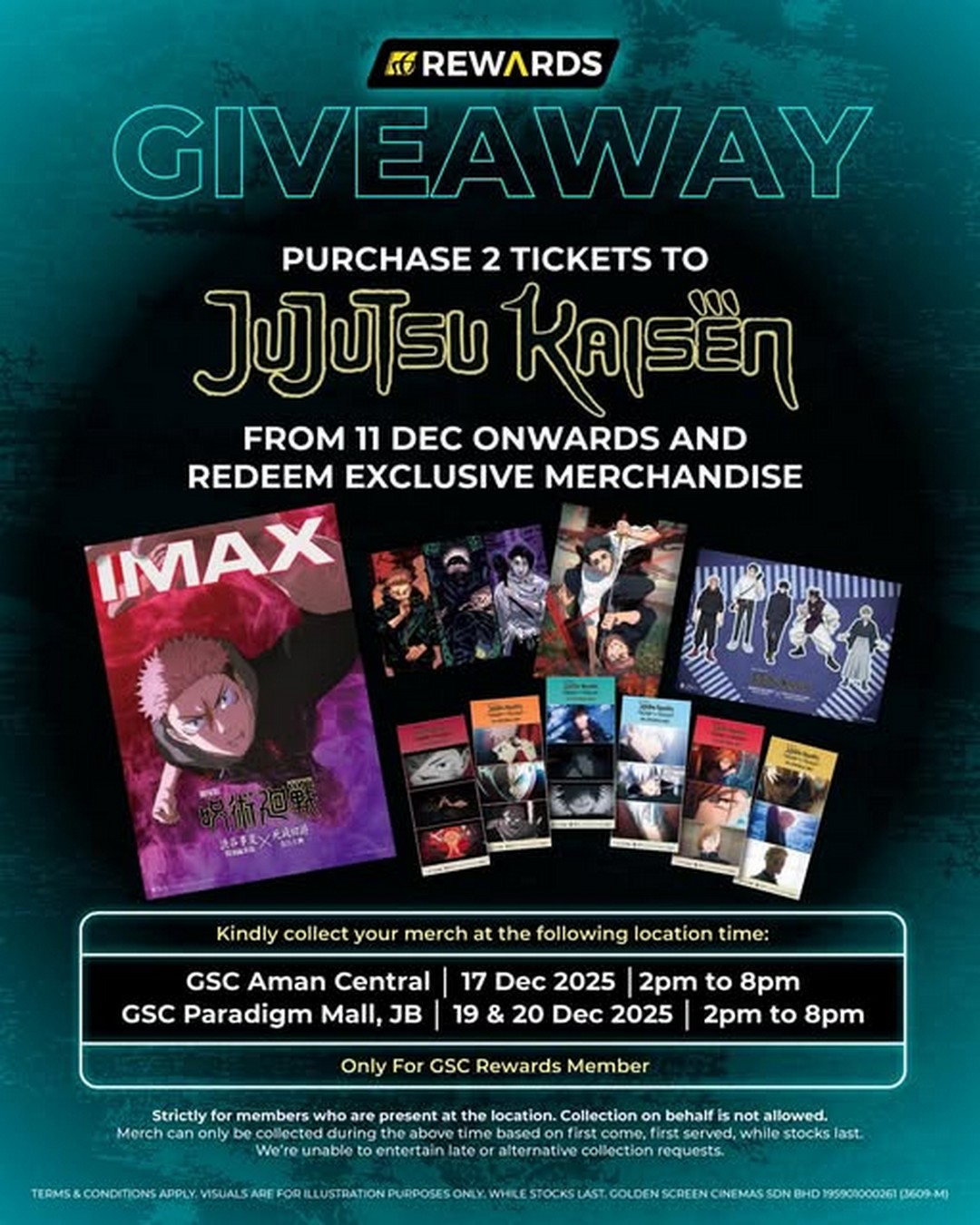 GSC-Malaysia-Jujutsu-Kaisen-Advance-Screening-Promotion 11 December 2025 onwards: GSC Malaysia: Jujutsu Kaisen Advance Screening Promotion – Exclusive Merchandise Giveaway