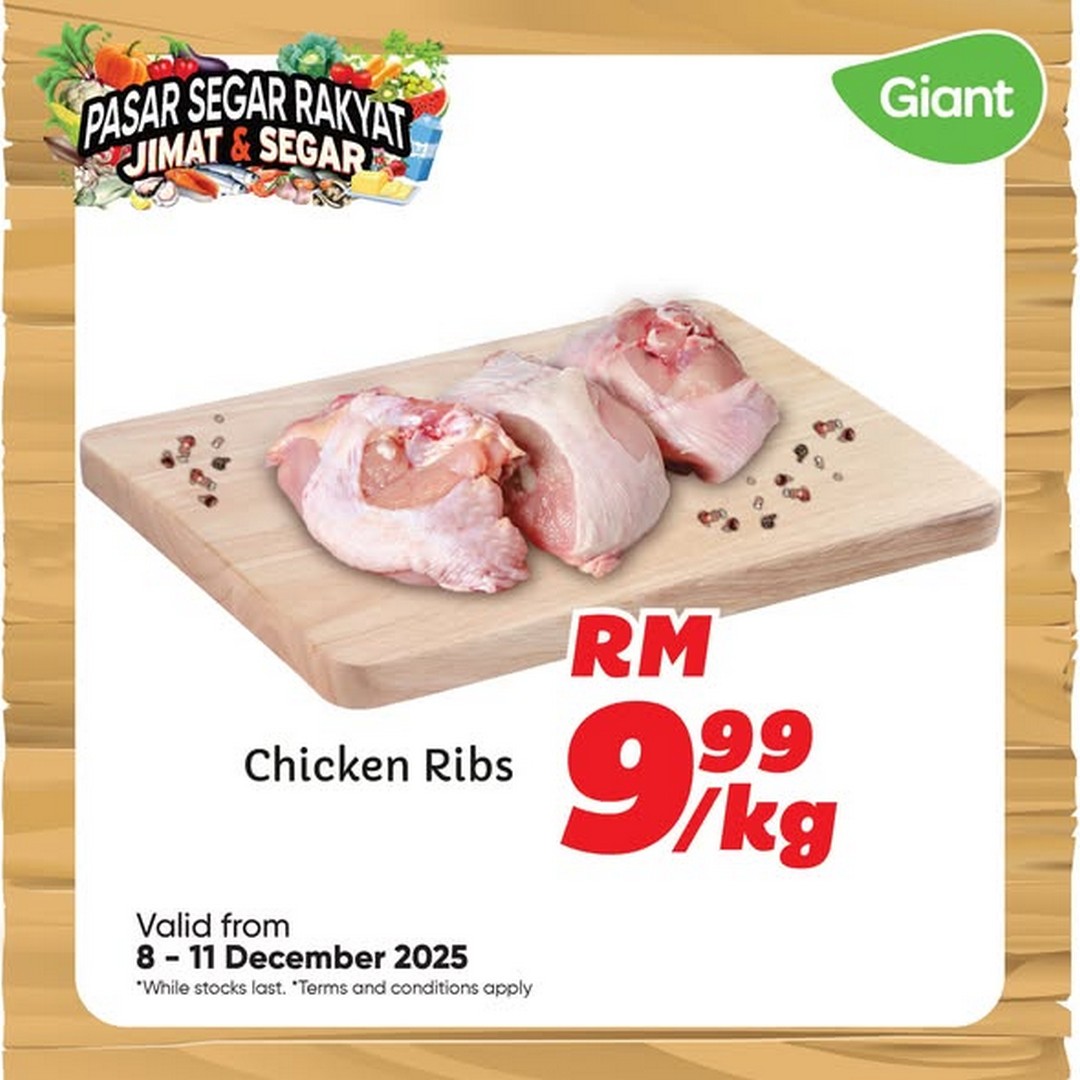 Giant-Malaysia-Fresh-Affordable-Daily-Essentials-Promotion-1 8-11 December 2025: Giant Malaysia: Fresh & Affordable Daily Essentials Promotion – Chicken Ribs, Flower Crab & Vegetables Sale