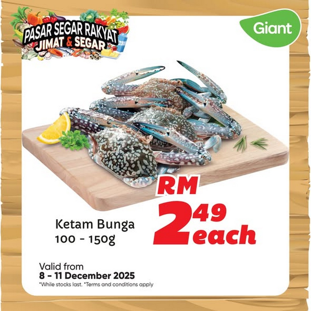 Giant-Malaysia-Fresh-Affordable-Daily-Essentials-Promotion-2 8-11 December 2025: Giant Malaysia: Fresh & Affordable Daily Essentials Promotion – Chicken Ribs, Flower Crab & Vegetables Sale