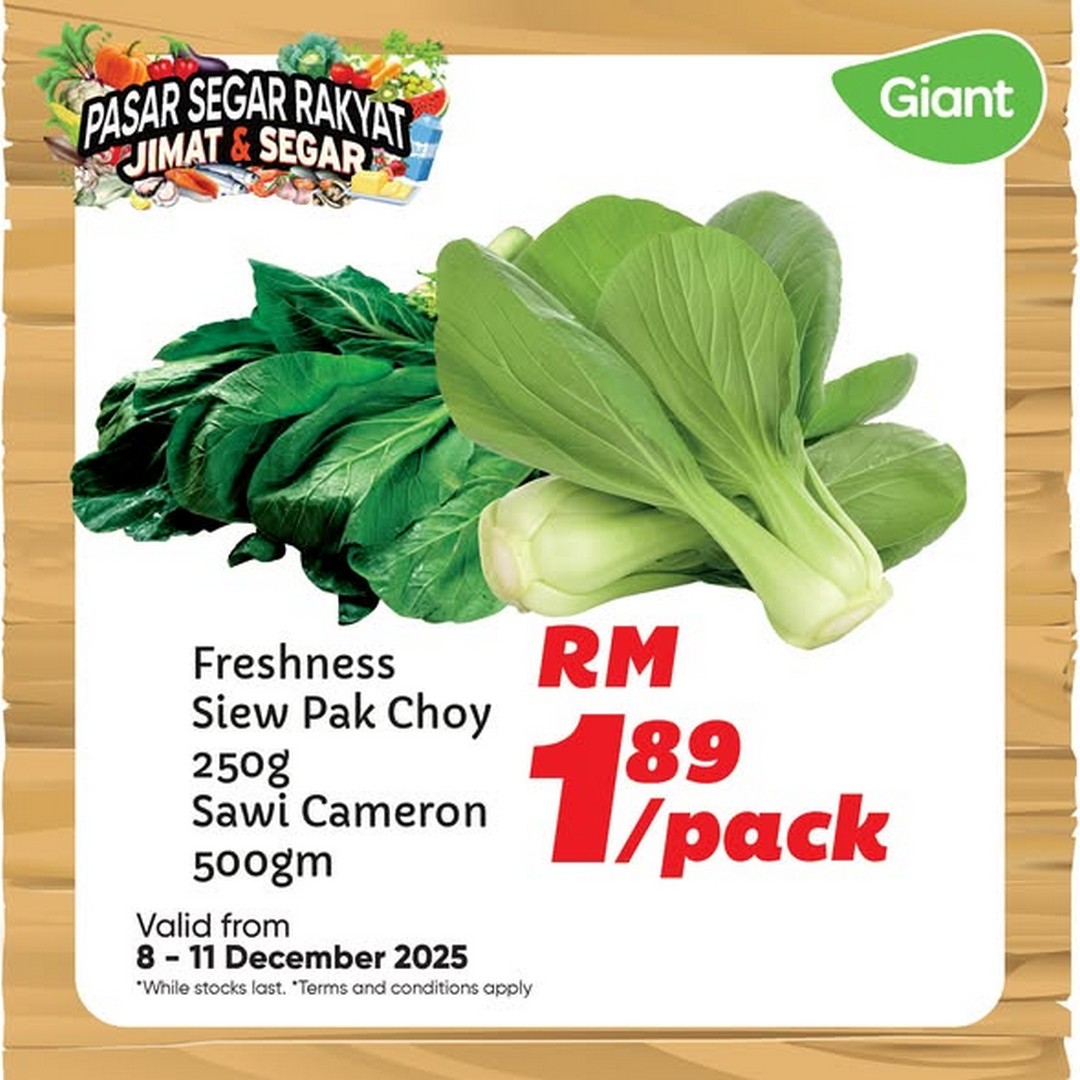 Giant-Malaysia-Fresh-Affordable-Daily-Essentials-Promotion-3 8-11 December 2025: Giant Malaysia: Fresh & Affordable Daily Essentials Promotion – Chicken Ribs, Flower Crab & Vegetables Sale