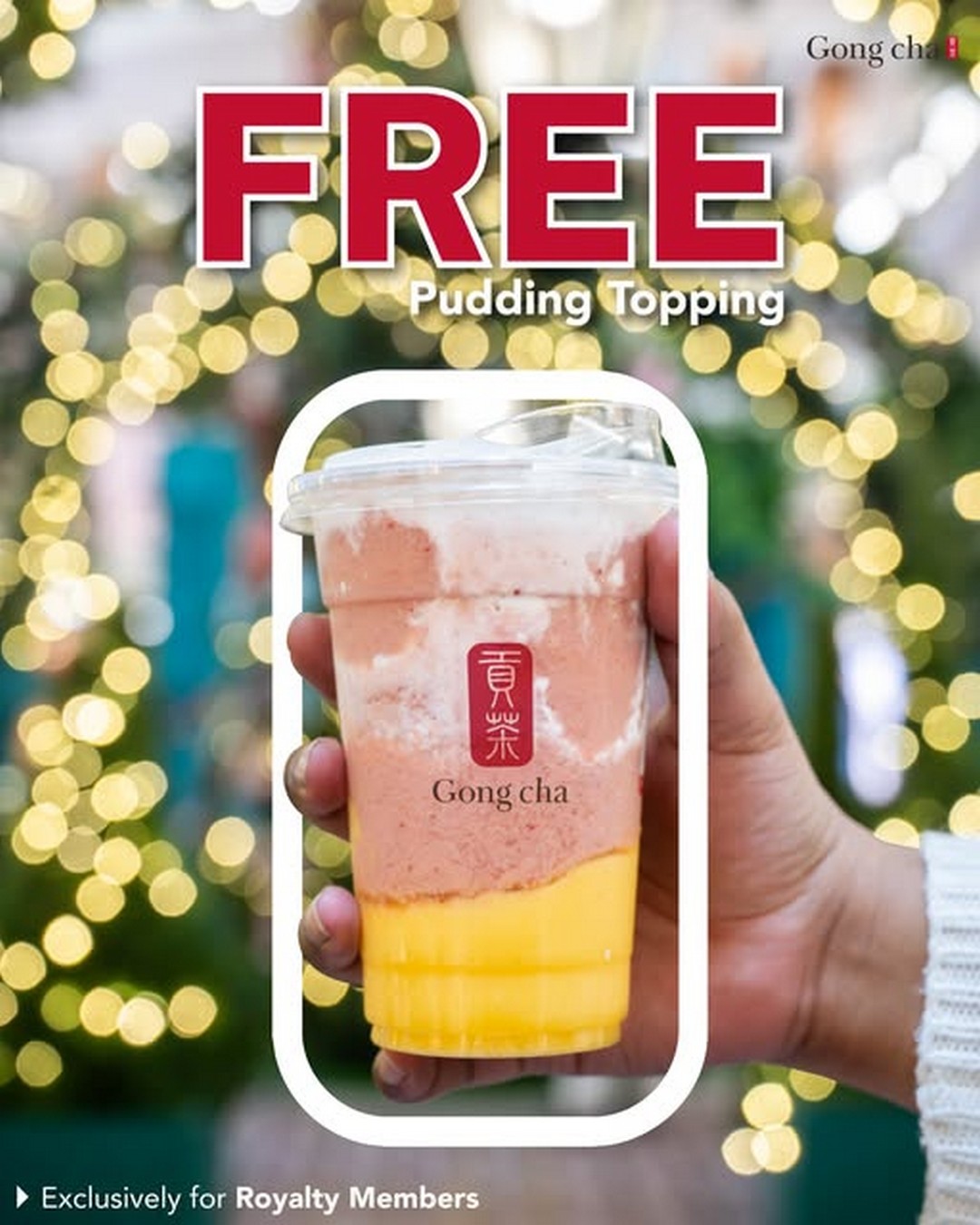 Gong-Cha-Malaysia-Free-Pudding-Topping-for-Royalty-Members Now till 21 December 2025: Gong Cha Malaysia: Free Pudding Topping for Royalty Members with 1 Point: Promotion