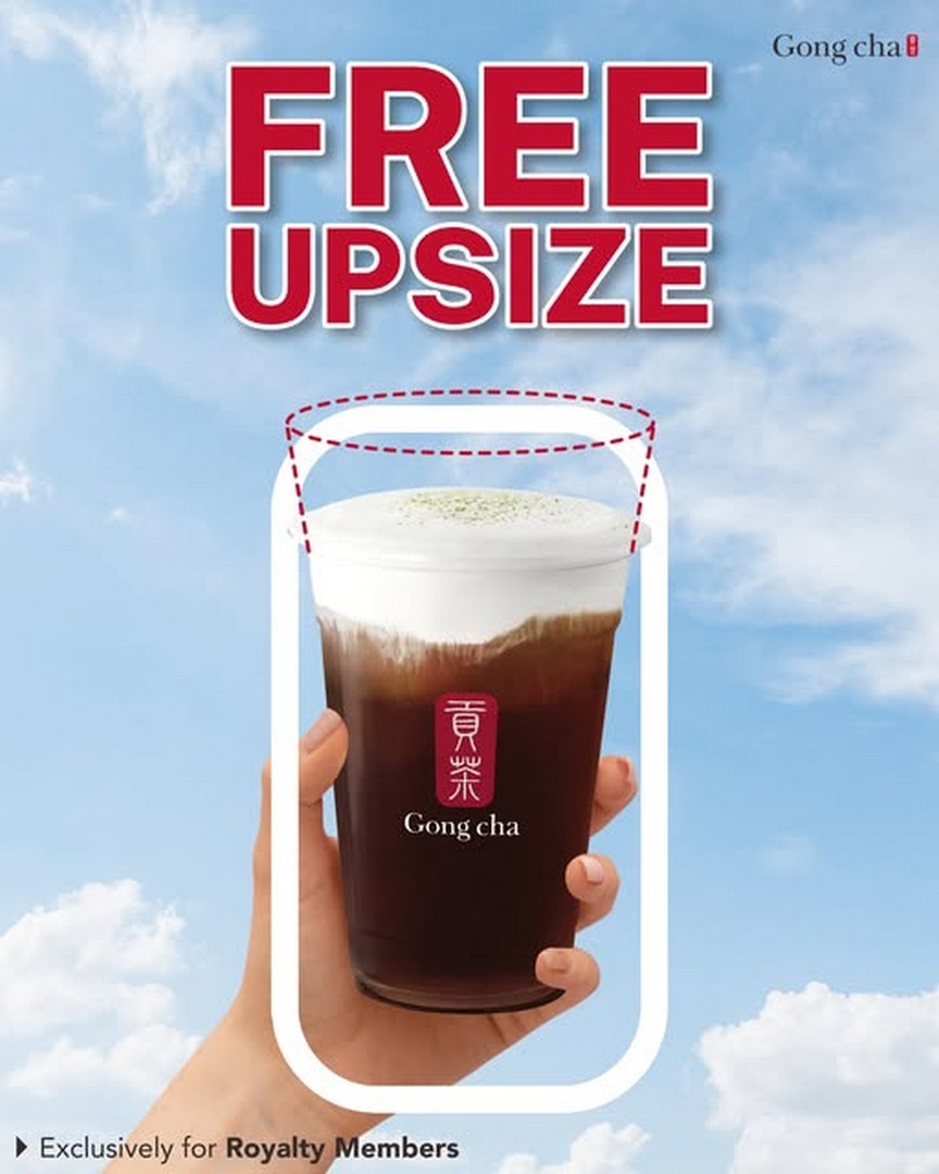 Gong-Cha-Malaysia-Free-Upsize-Promotion Now till 14 December 2025: Gong Cha Malaysia, Free Upsize Promotion for Royalty Members, Limited-Time Beverage Perk to Enjoy Bigger Drinks