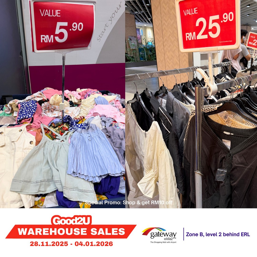 Good2U-Warehouse-Sale-7 28 November 2025-4 January 2026: Good2U Warehouse Sale: Massive Discounts on Fashion, Kidswear & Essentials at Gateway@KLIA2