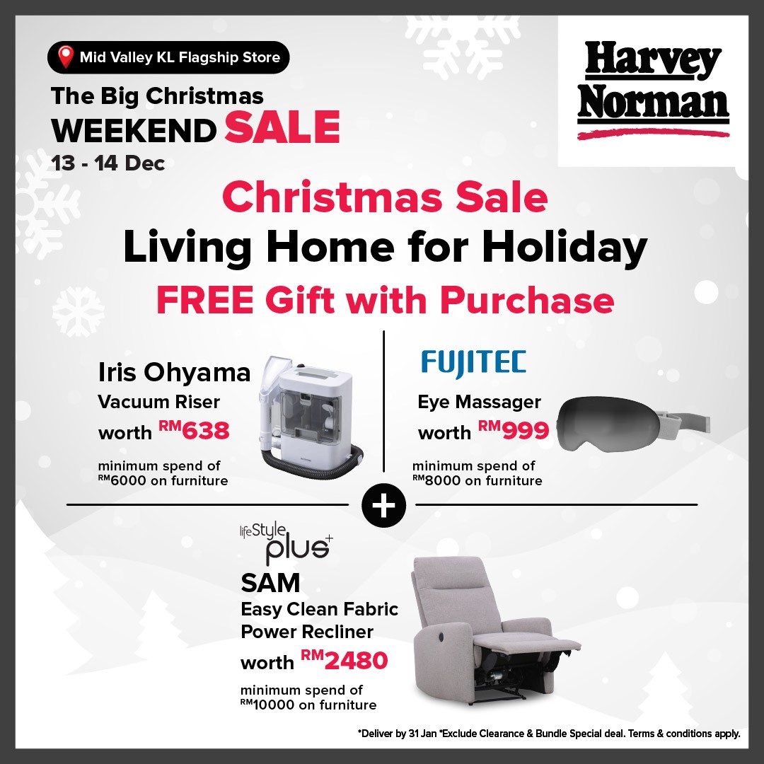 Harvey-Norman-Malaysia-Big-Christmas-Weekend-Sale-11 13–14 December 2025: Harvey Norman Malaysia Big Christmas Weekend Sale: Enjoy Up to 70% Off In-Store and Online at Mid Valley KL