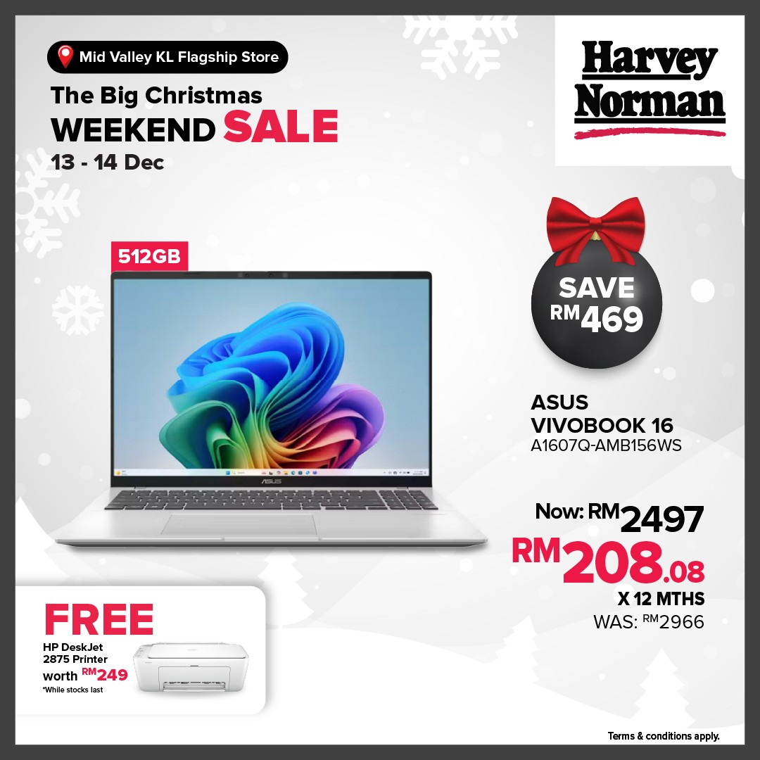 Harvey-Norman-Malaysia-Big-Christmas-Weekend-Sale-6 13–14 December 2025: Harvey Norman Malaysia Big Christmas Weekend Sale: Enjoy Up to 70% Off In-Store and Online at Mid Valley KL