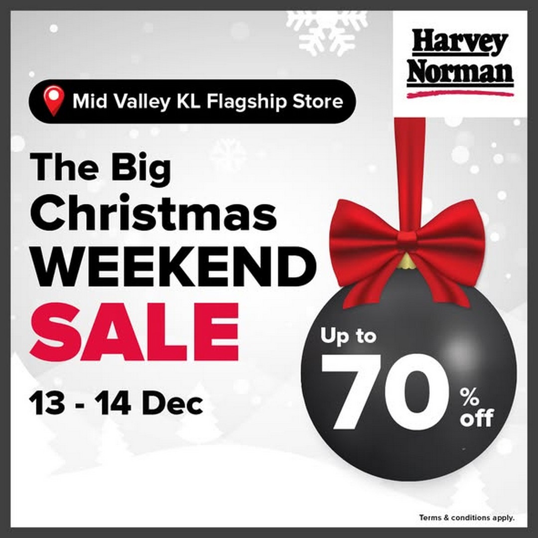 Harvey-Norman-Malaysia-Big-Christmas-Weekend-Sale 13–14 December 2025: Harvey Norman Malaysia Big Christmas Weekend Sale: Enjoy Up to 70% Off In-Store and Online at Mid Valley KL