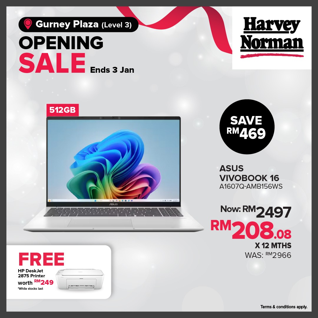 Harvey-Norman-Malaysia-Gurney-Plaza-Opening-Sale-8-1 15 December 2025 – 3 January 2026: Harvey Norman Malaysia Gurney Plaza Opening Sale: Grand Opening Promotion with In-Store and Online Deals on Appliances, Tech and Home Essentials