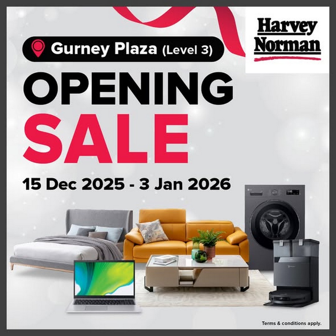 Harvey-Norman-Malaysia-Gurney-Plaza-Opening-Sale 15 December 2025–3 January 2026: Harvey Norman Malaysia: Gurney Plaza Opening Sale: Appliances, Tech & Home Essentials Promotion