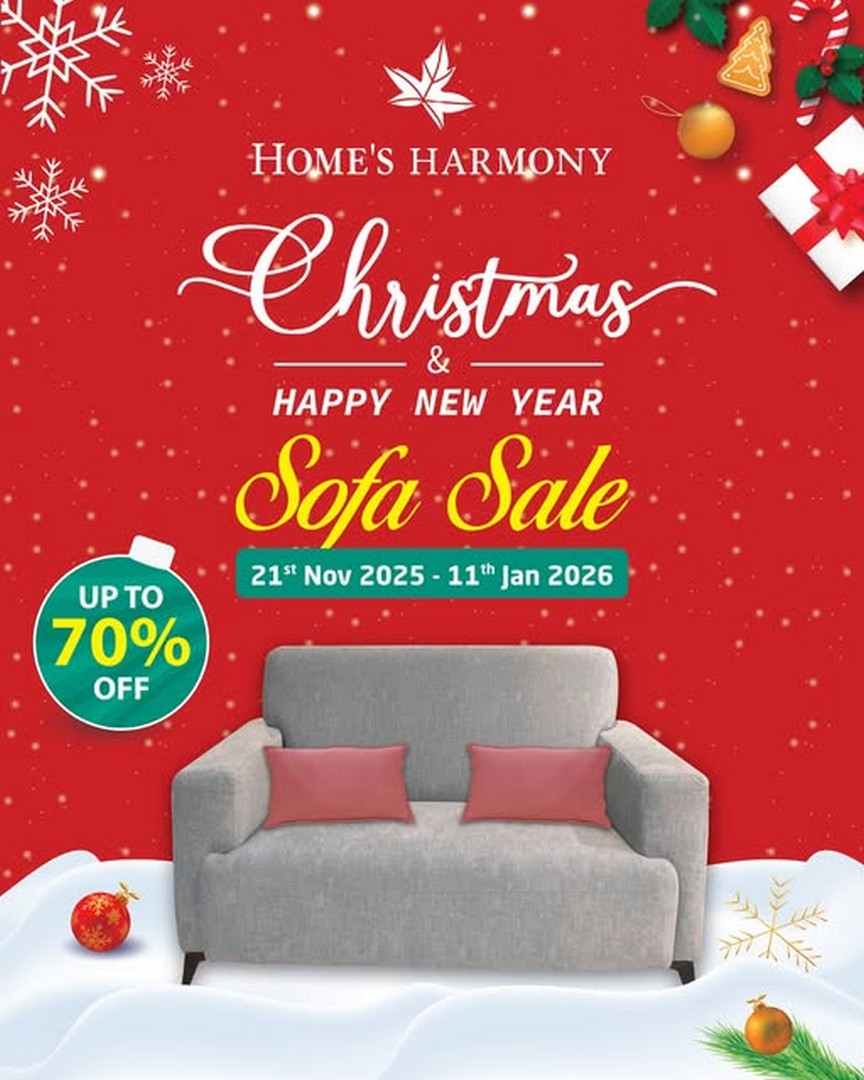 Homes-Harmony-Malaysia-Christmas-Sofa-Sale 21 November 2025-11 January 2026: Home's Harmony Malaysia: Christmas Sofa Sale: Up to 70% OFF on Stylish Sofas and Home Furniture