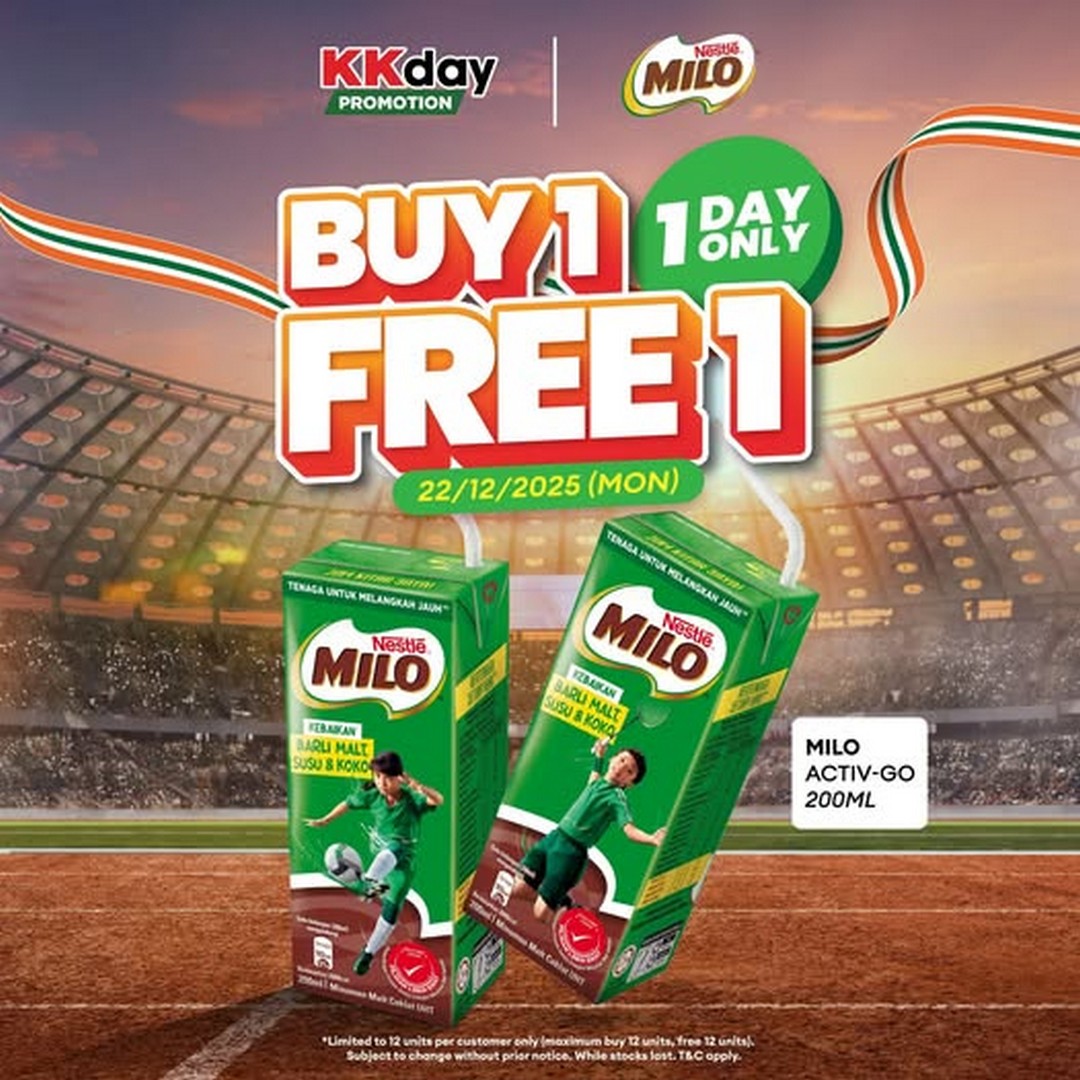 KK-SUPER-MART-Nestle-MILO-Buy-1-Free-1-Deal 22 December 2025: KK SUPER MART: Nestlé MILO Buy 1 Free 1 Deal: One-Day Only Promotion