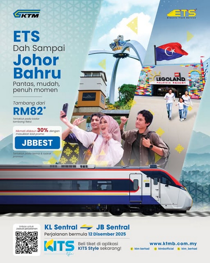 KTM-Berhad-ETS-Johor-Bahru-Launch-Promotion 12 December 2025-11 January 2026: KTM Berhad: ETS Johor Bahru Launch Promotion: Travel Sale with 30% Discount