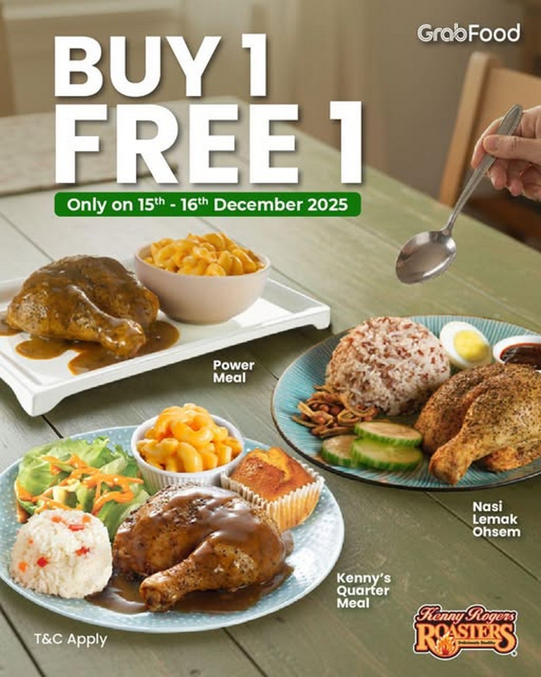 Kenny-Rogers-Roasters-Malaysia-Buy-1-Free-1-Promotion-via-GrabFood 15-16 December 2025: Kenny Rogers Roasters Malaysia: Buy 1 Free 1 Promotion via GrabFood